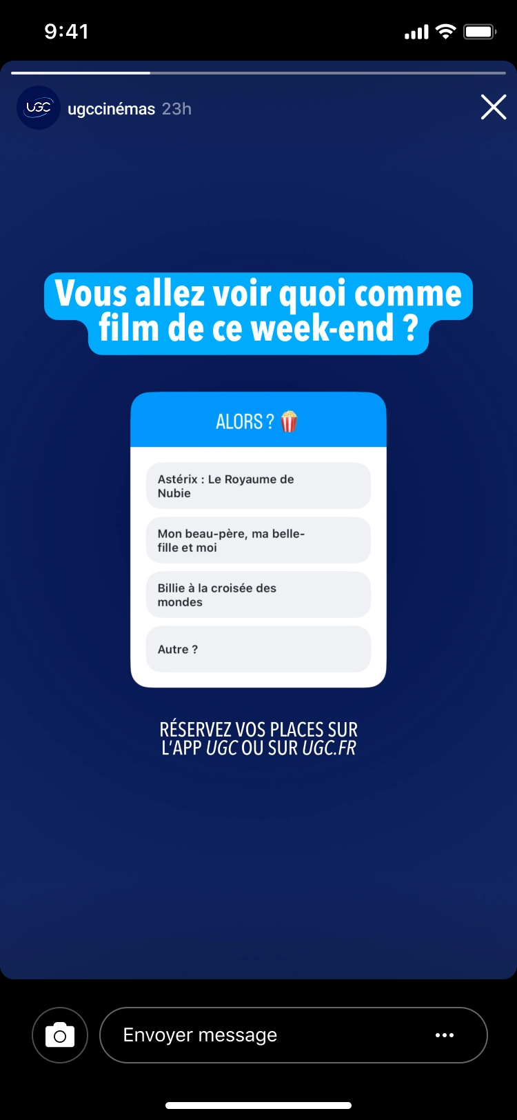 Story UGC : Question — films du week-end